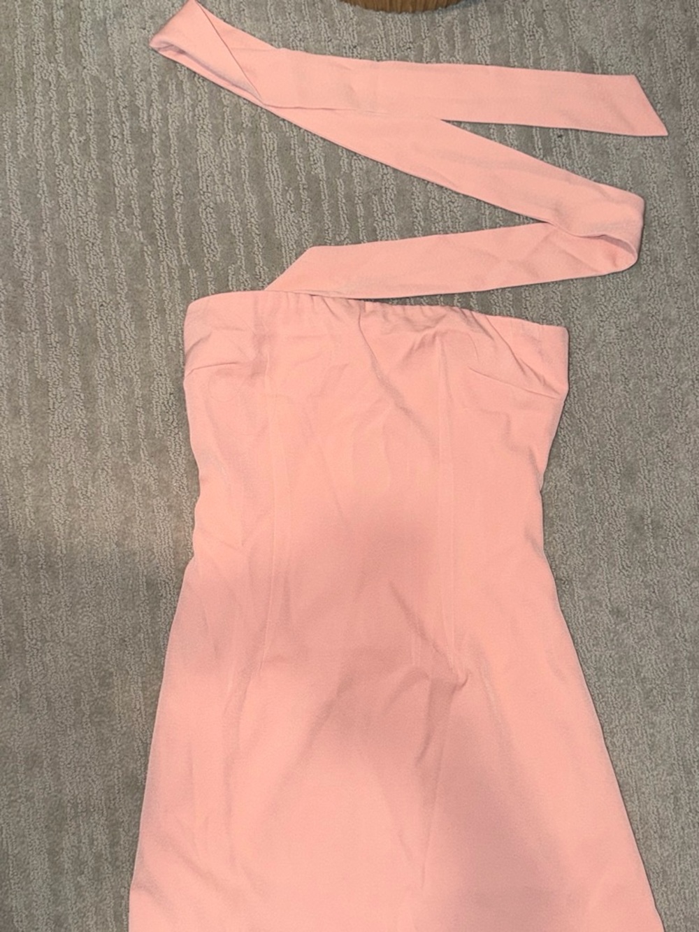 PrettyLittleThing Blush Pink One-Shoulder Tie Dress